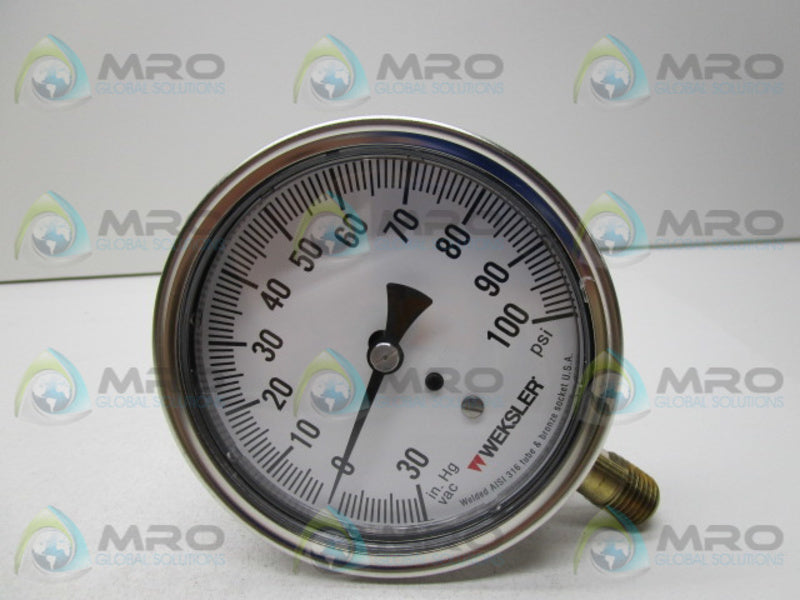 WEKSLER BA13XCD4LW  PRESSURE GAUGE 0-100PSI  NSMP
