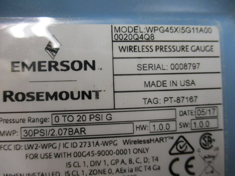 ROSEMOUNT WPG45XI5G11A000020Q4Q8 UNMP