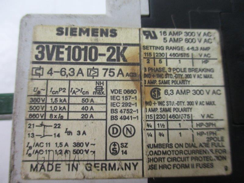 SIEMENS 3VE1010-2K  UNMP