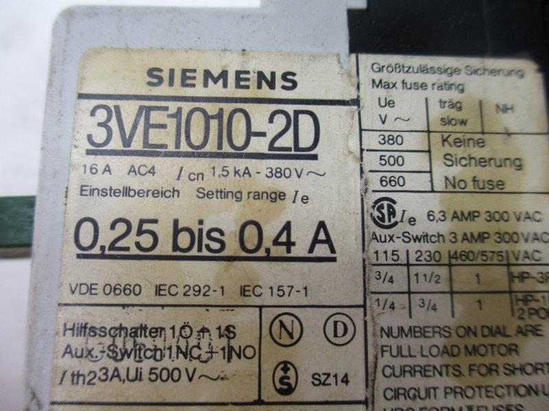 SIEMENS 3VE1010-2D  UNMP