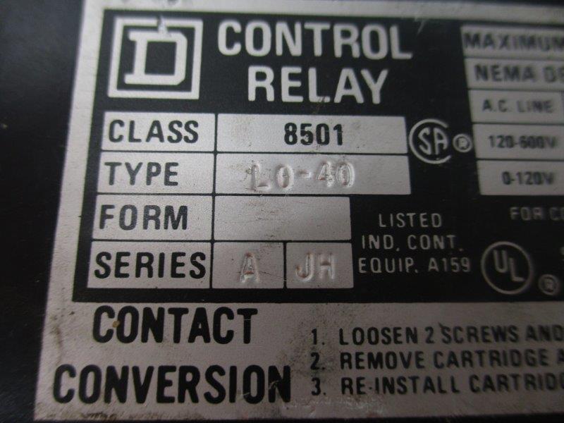 SQUARE D 8501-L0-40 SER. A  UNMP