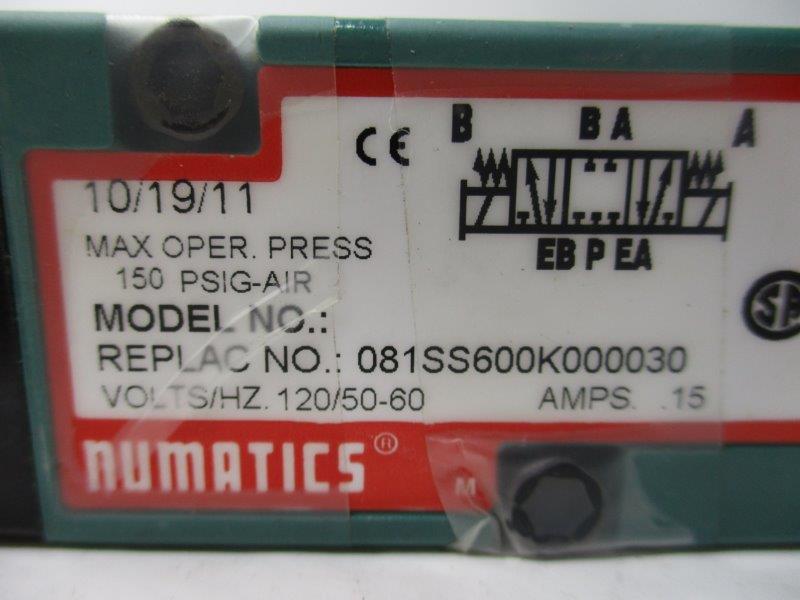 NUMATICS 081SS600K000030  UNMP