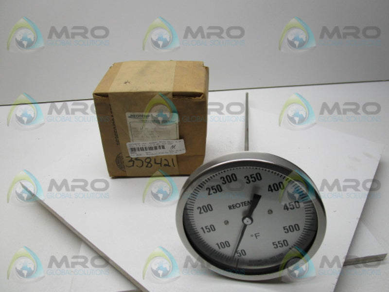 REOTEMP MODEL J (50-550F) STEM 15" BIMETAL THERMOMETER  NSMP