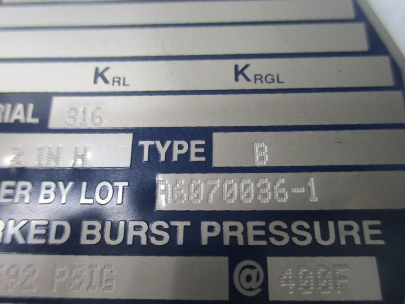 BS & B SAFETY SYSTEMS TYPE B A6070036-1  NSNP