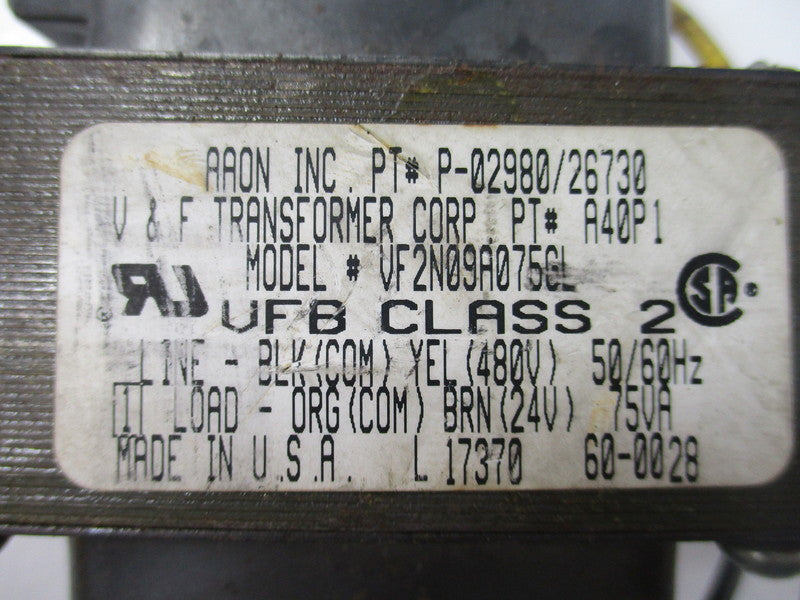 AAON VF2N09A075GL P-02980/26730  UNMP
