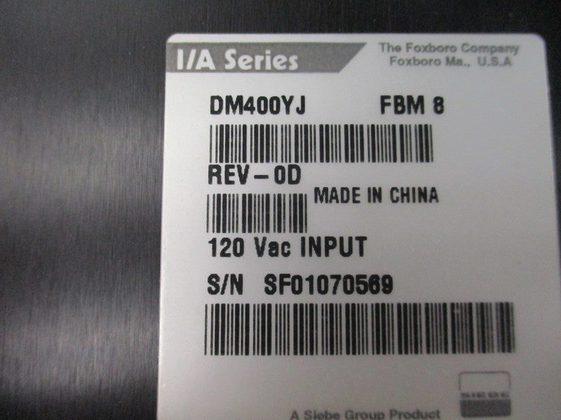 FOXBORO DM400YJ FBM8 REV-0D SER I/A  NSNP