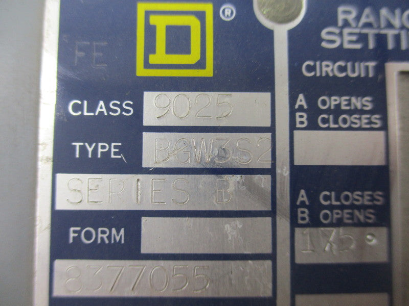 SQUARE D 9025-BGW3S2  UNMP
