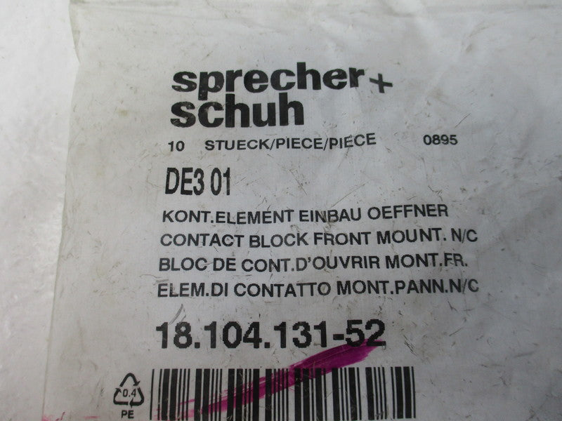 SPRECHER+SCHUH DE301 (PKG OF 10) NSMP