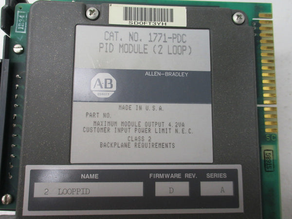 ALLEN BRADLEY 1771-PDC SER A F/W D  UNMP