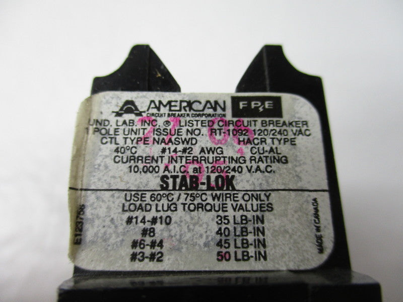 AMERICAN FPE NAASWD NA120  UNMP