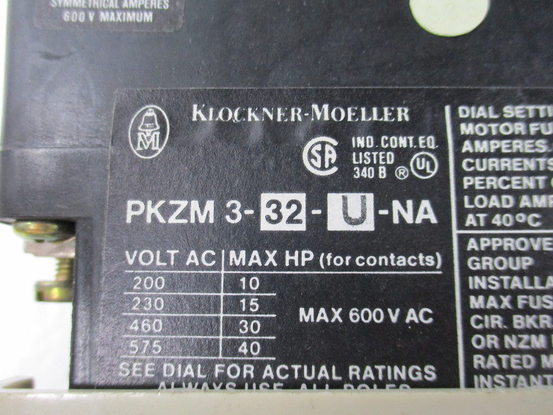 KLOCKNER MOELLER PKZM3-32-U-NA  NSNP