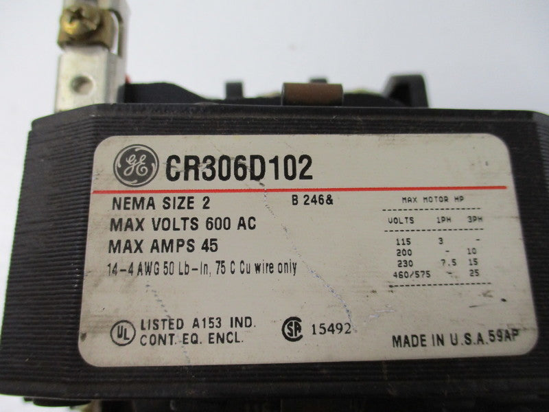 GENERAL ELECTRIC CR306D102 (NO ENCLOSURE) NSNP