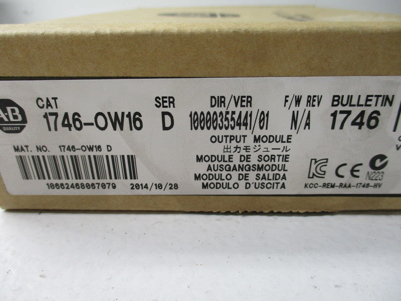 ALLEN BRADLEY 1746-OW16 SER. D DATE: 2014 NSFS