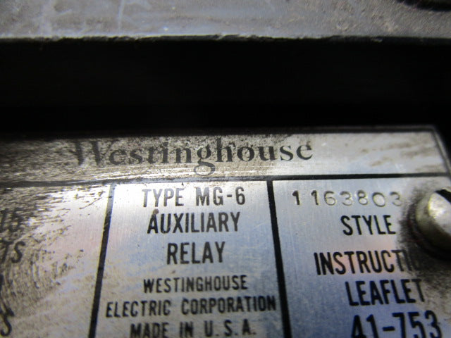 WESTINGHOUSE 1163803 TYPE MG-6  UNMP