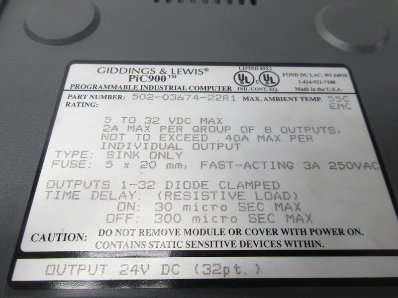 GIDDINGS & LEWIS 502-03674-22R1  NSNP
