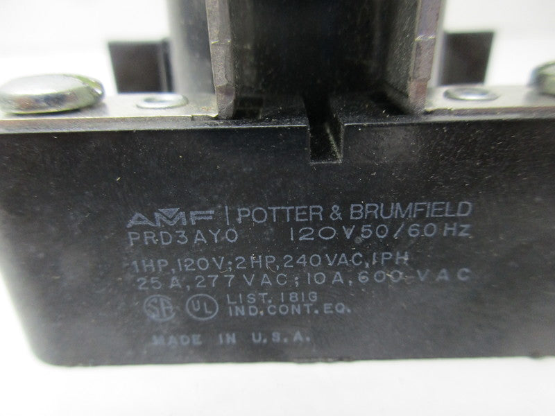 POTTER & BRUMFIELD PRD3AY0 POWER RELAY 120V 25A  NSNP