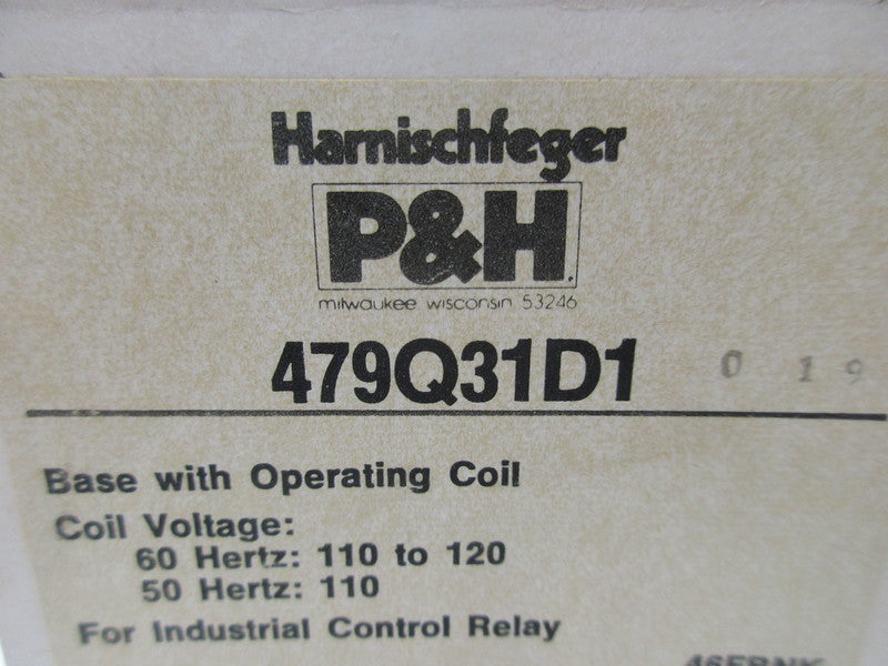 P&H HARNISCHFEGER 479Q31D1 INDUSTRIAL CONTROL RELAY 110/120V NSMP