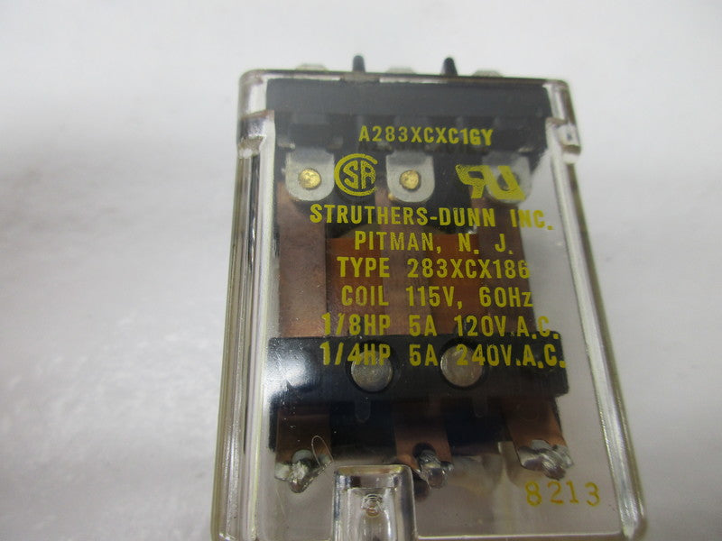 STRUTHERS DUNN 283XCX186 RELAY 115V 120/240VAC 5A  UNMP