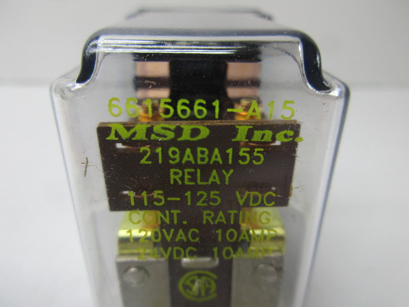 MSD INC. 219ABA155 RELAY 115-125VDC NSMP