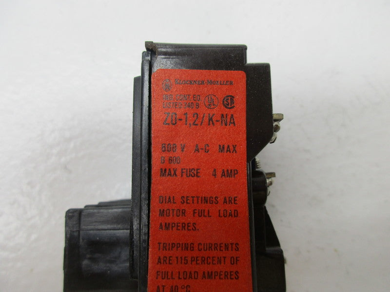 KLOCKNER MOELLER Z0-1,2/K-NA * NEW IN BOX *