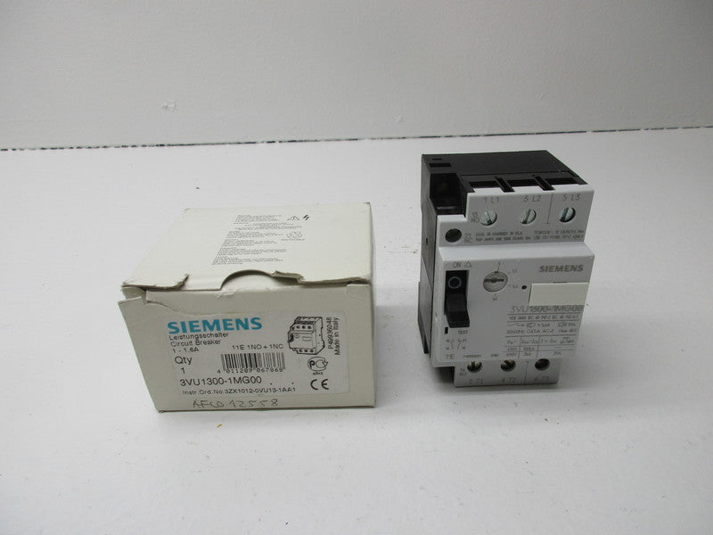 SIEMENS 3VU1300-1MG00 CIRCUIT BREAKER 1-1.6A NSMP