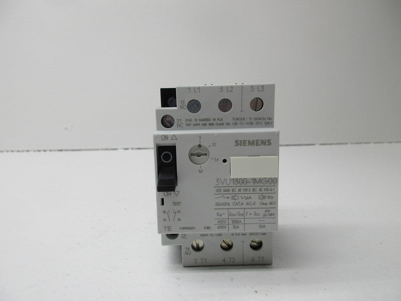 SIEMENS 3VU1300-1MG00 CIRCUIT BREAKER 1-1.6A NSMP