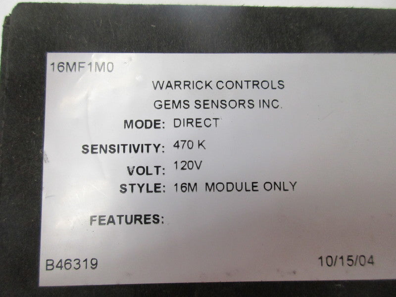 WARRICK CONTROLS 16MF1M0 120V NSMP