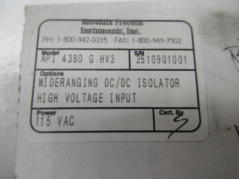 ABSOLUTE PROCESS API4380GHV3 115VAC NSMP