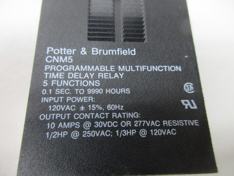 POTTER & BRUMFIELD CNM5 TIME DELAY RELAY 10A 120VAC NSMP