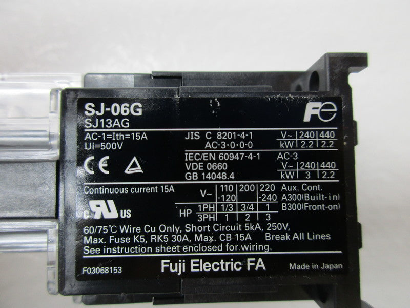 FUJI ELECTRIC SJ-06G 15A 250V  NSNP