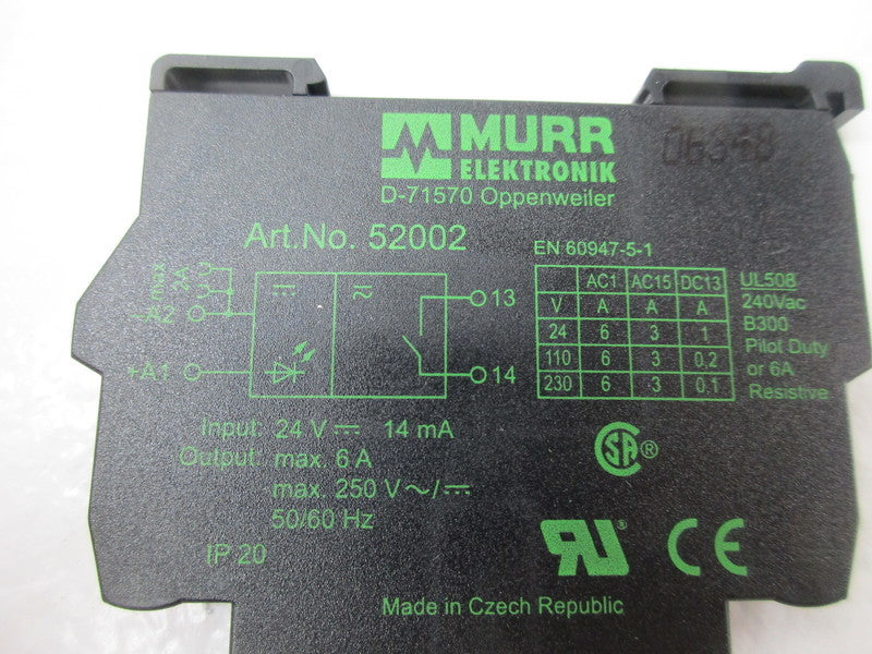 MURR ELEKTRONIK 52002 OUTPUT RELAY 6A 250V   NSNP