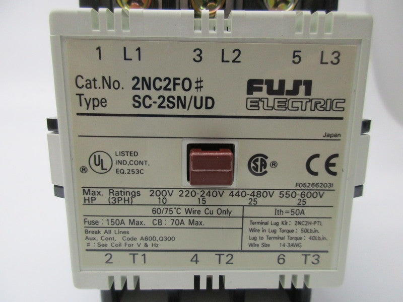 FUJI ELECTRIC 2NC2F0 SC-2SN/UD CONTACTOR 100-110/110-120V 70A  NSNP