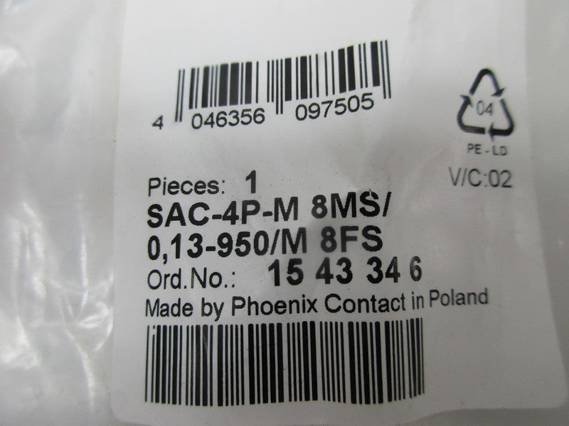PHOENIX CONTACT SAC-4P-M8MS/0,13-950/M8FS CABLE NSMP