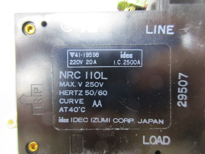 IDEC NRC110L-20AAA CIRCUIT PROTECTOR 250V 20A  NSNP