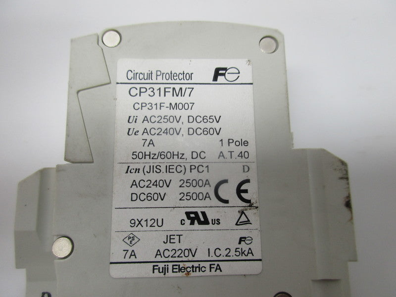 FUJIE ELECTRIC CP31FM/7 CIRCUIT PROTECTOR 240VAC 7A  UNMP