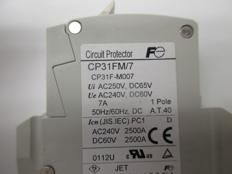 FUJIE ELECTRIC CP31FM/7 CIRCUIT PROTECTOR 250VAC 7A NSMP