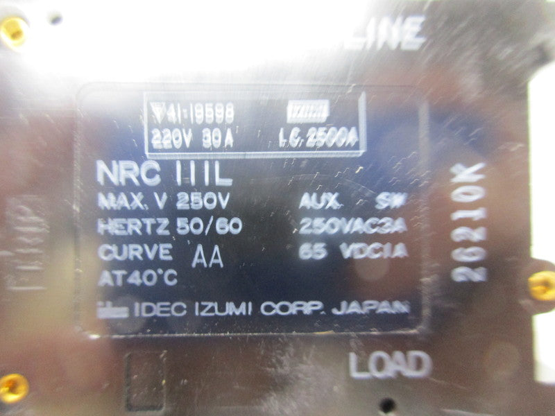 IDEC NRC111L-30AAA CIRCUIT PROTECTOR 30A 250V MAX  NSNP