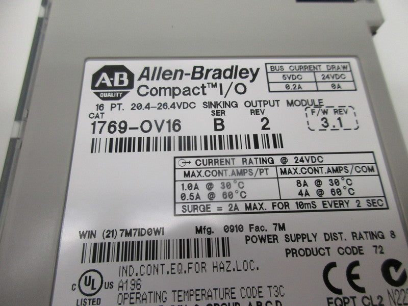 ALLEN BRADLEY 1769-OV16 SER. B F/W 3.1 NSMP