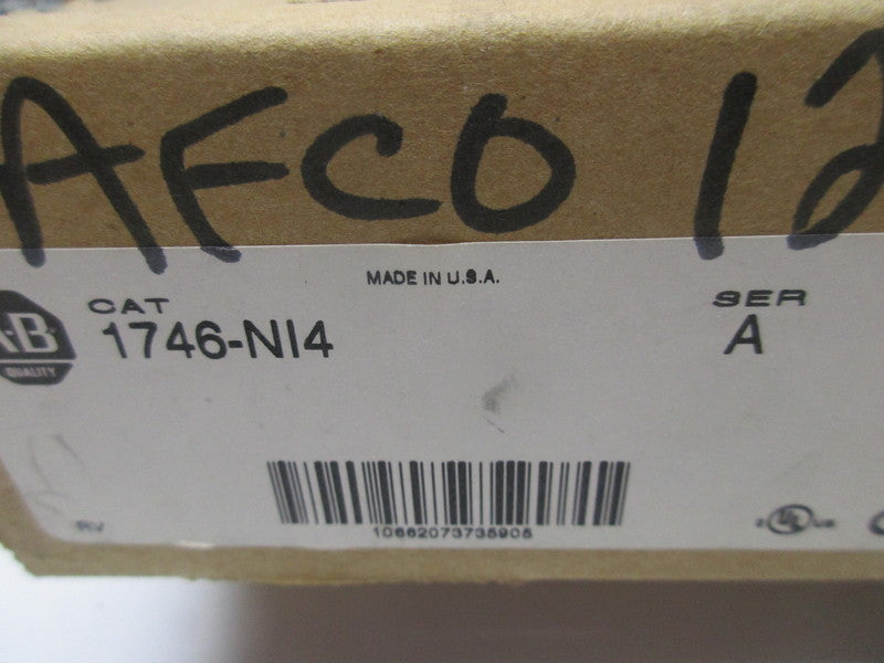 ALLEN BRADLEY SLC 500 1746-NI4 SER. A INPUT MODULE *NEW IN BOX*