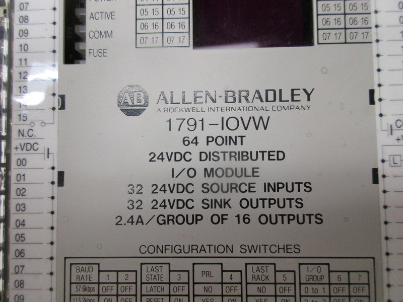 ALLEN BRADLEY 1791-IOVW I/O MODULE SER. A   NSNP