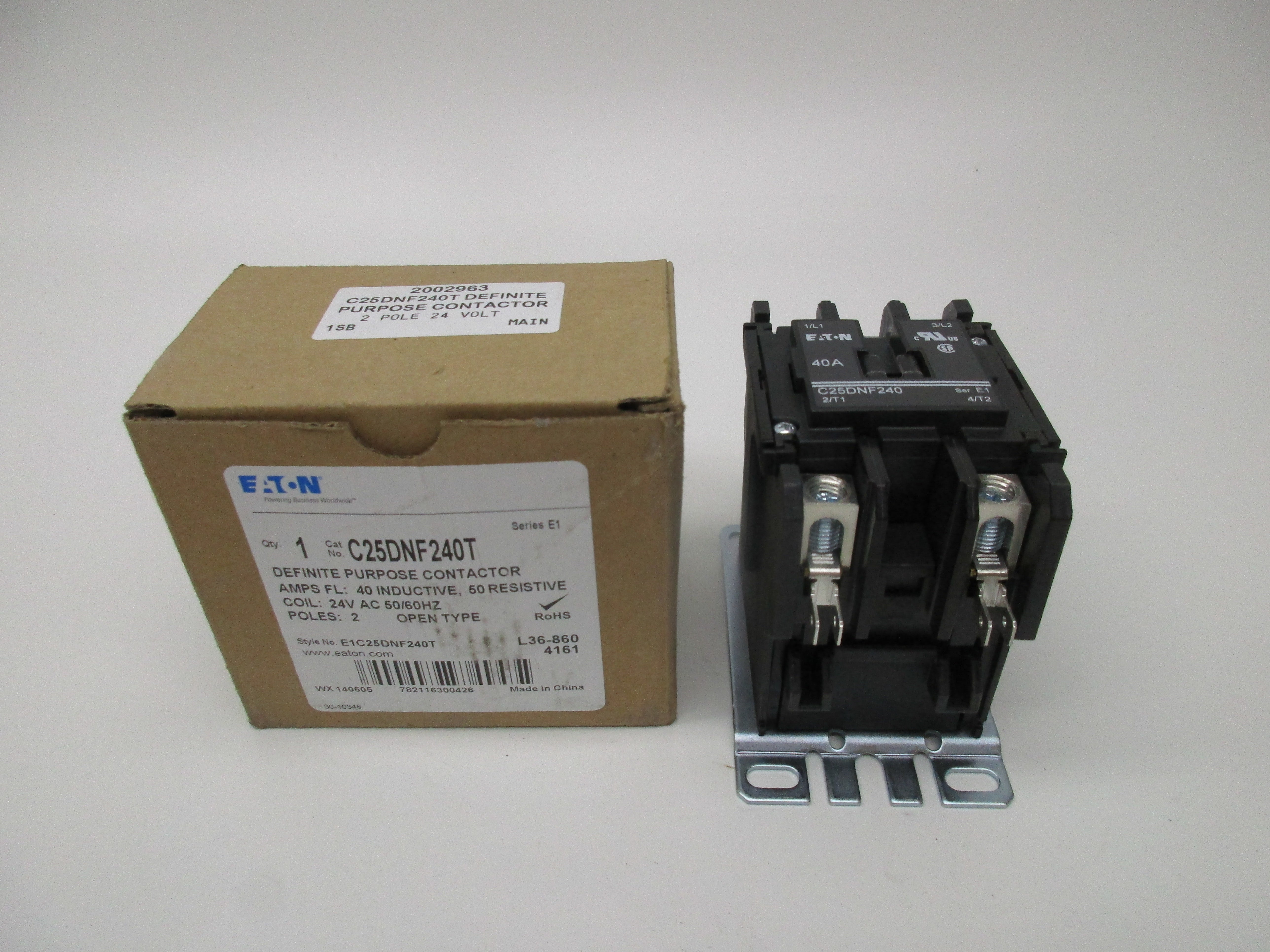 EATON C25DNF240T DEFINITE PURPOSE CONTACTOR 24VAC 50/60HZ NSMP