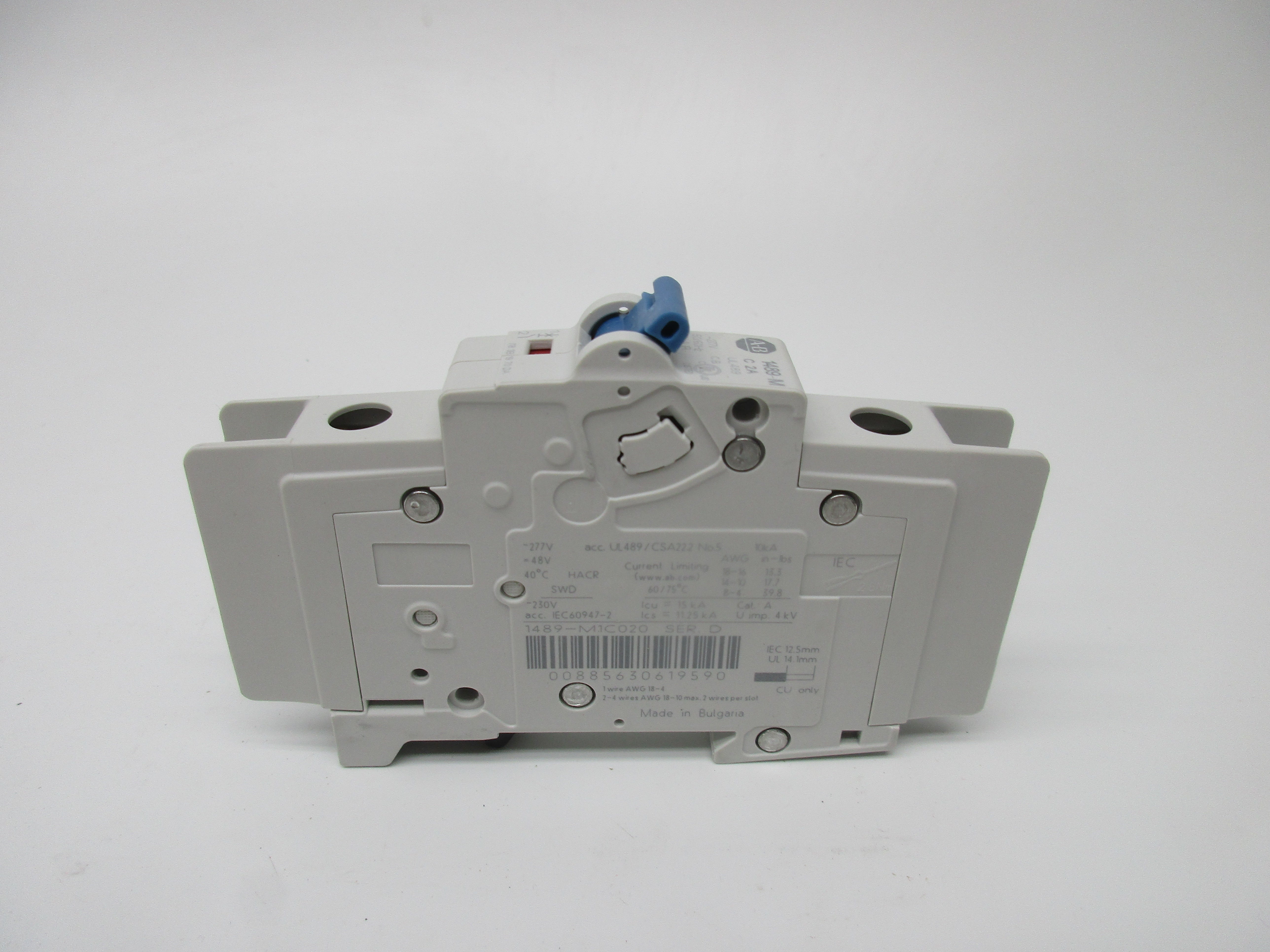 ALLEN BRADLEY 1489-M1C020 CIRCUIT BREAKER SER. D 2A 277V NSMP
