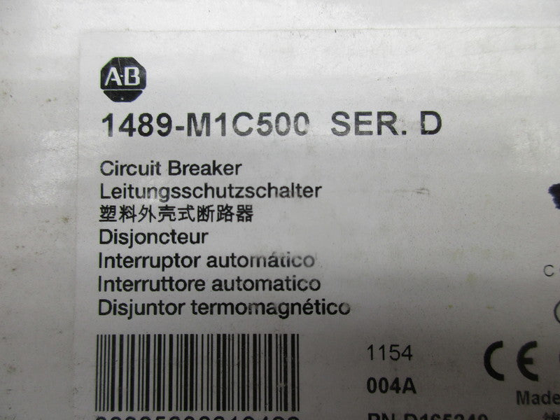 ALLEN BRADLEY 1489-M1C500 CIRCUIT BREAKER SER. D 50A 240V NSMP