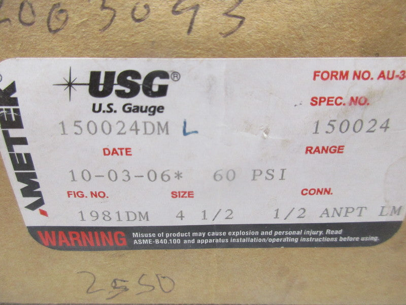 AMETEK US GAUGE 150024DM NSMP