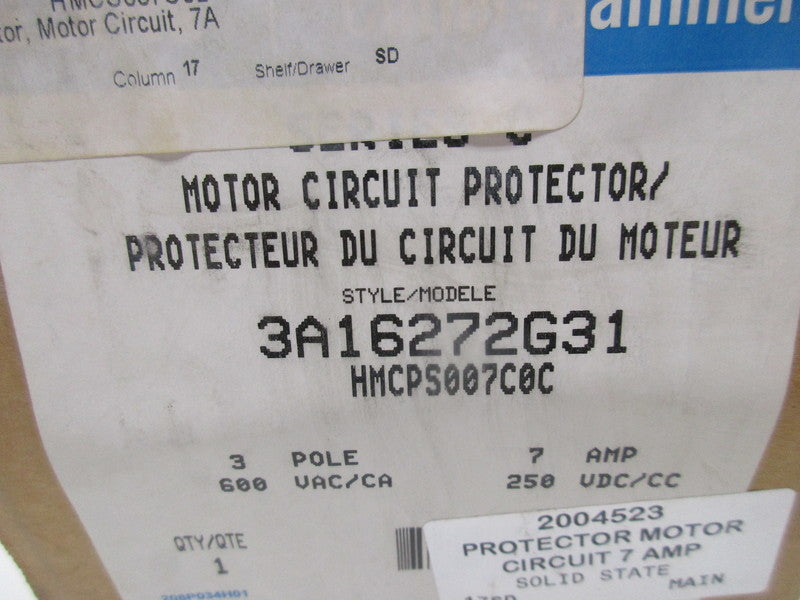 CUTLER HAMMER HMCPS007C0C SER. C 600VAC 7A NSMP