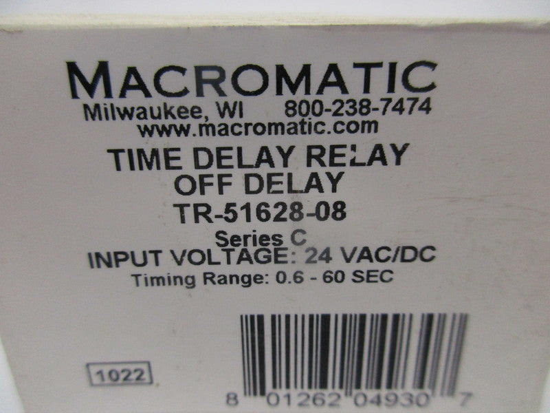 MACROMATIC TR-51628-08 TIME DELAY RELAY 24VAC/DC NSMP