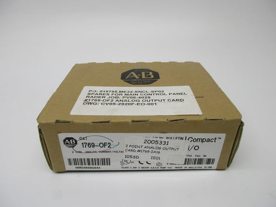 ALLEN BRADLEY 1769-OF2 COMPACTLOGIX SER. B F/W 2.1 DATE: 11-06 NSFS