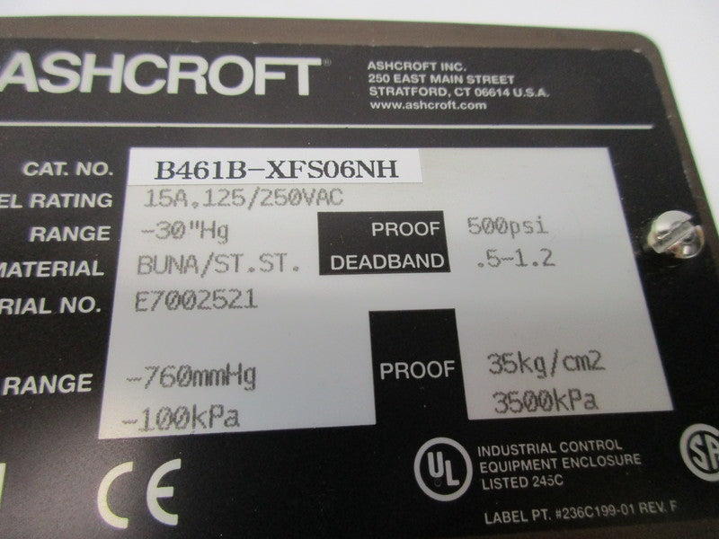 ASHCROFT B461B-XFS06NH NSMP