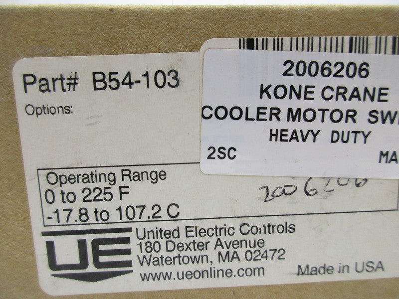 UNITED ELECTRIC B54-103 NSMP