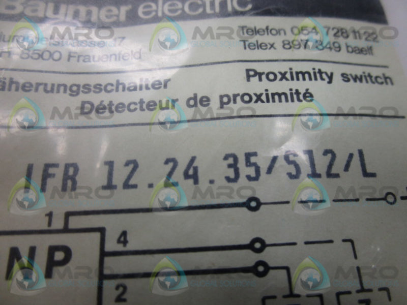 BAUMER ELECTRIC IFR122435/S12/L PROXIMITY SWITCH  NSMP
